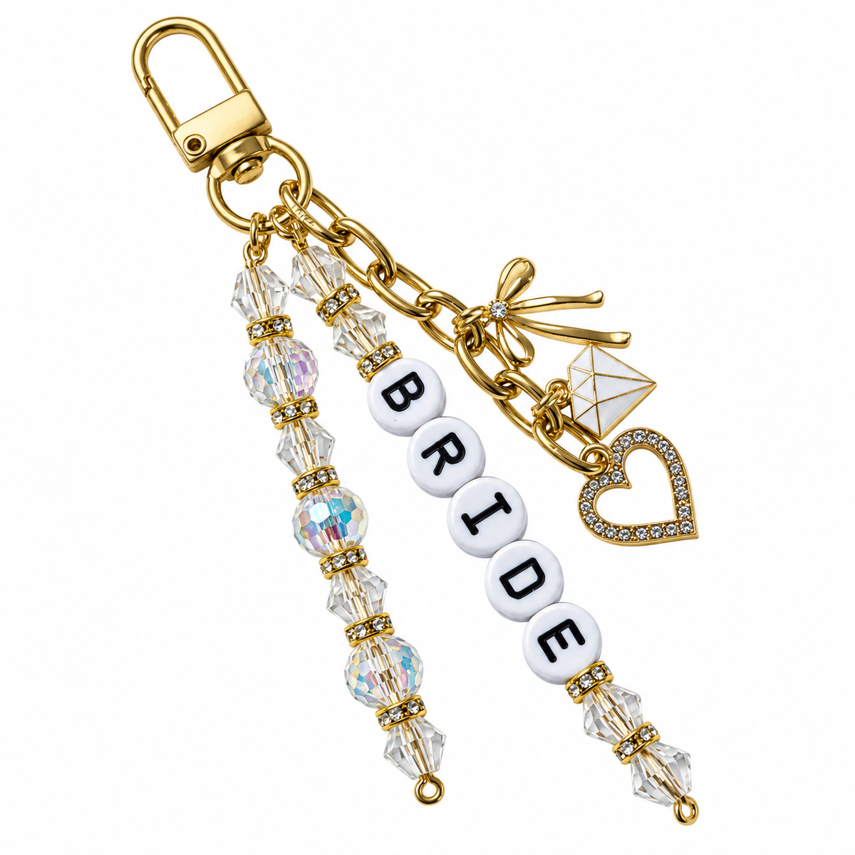 Bride Bag Charm: Wedding Purse Keychain, , Engagement Gift, Bridal Accessory