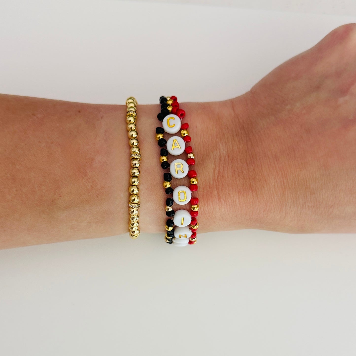 Cardinals Woven, Beaded Bracelet, Seed Bead Jewelry, Handmade Game Day Gift