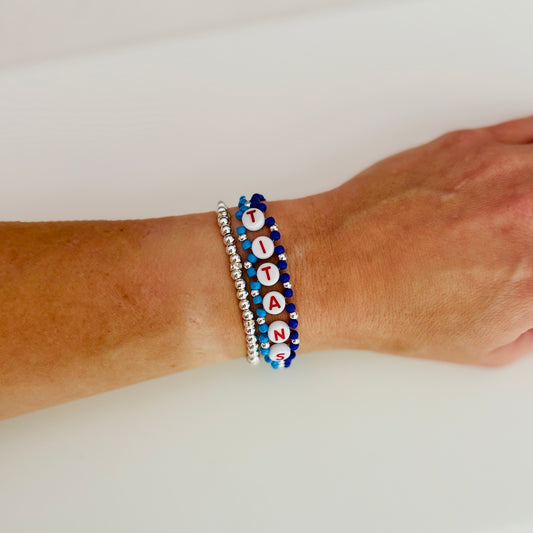 Titans Football Woven, Beaded Bracelet, Seed Bead Jewelry, Handmade Game Day Gift
