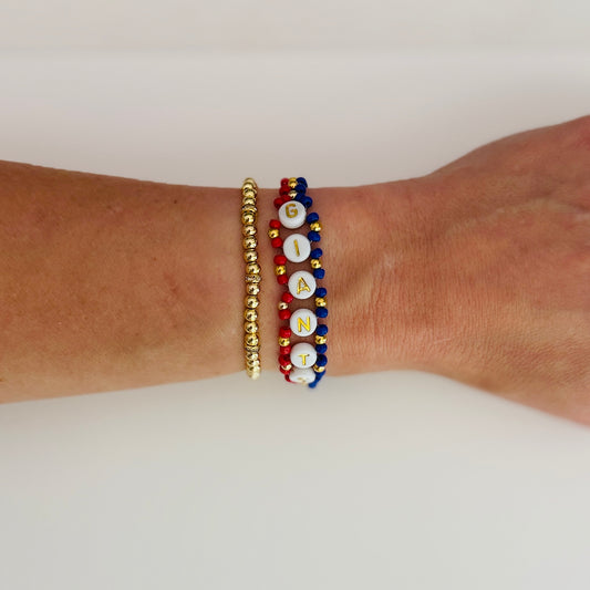 Giants Football Woven, Beaded Bracelet, Seed Bead Jewelry, Handmade Game Day Gift