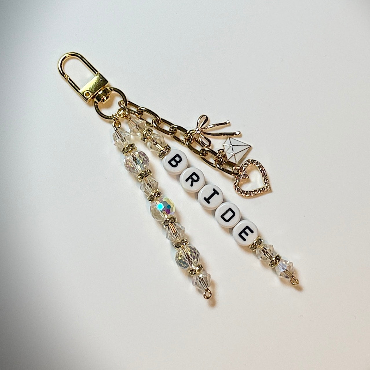 Bride Bag Charm: Wedding Purse Keychain, , Engagement Gift, Bridal Accessory