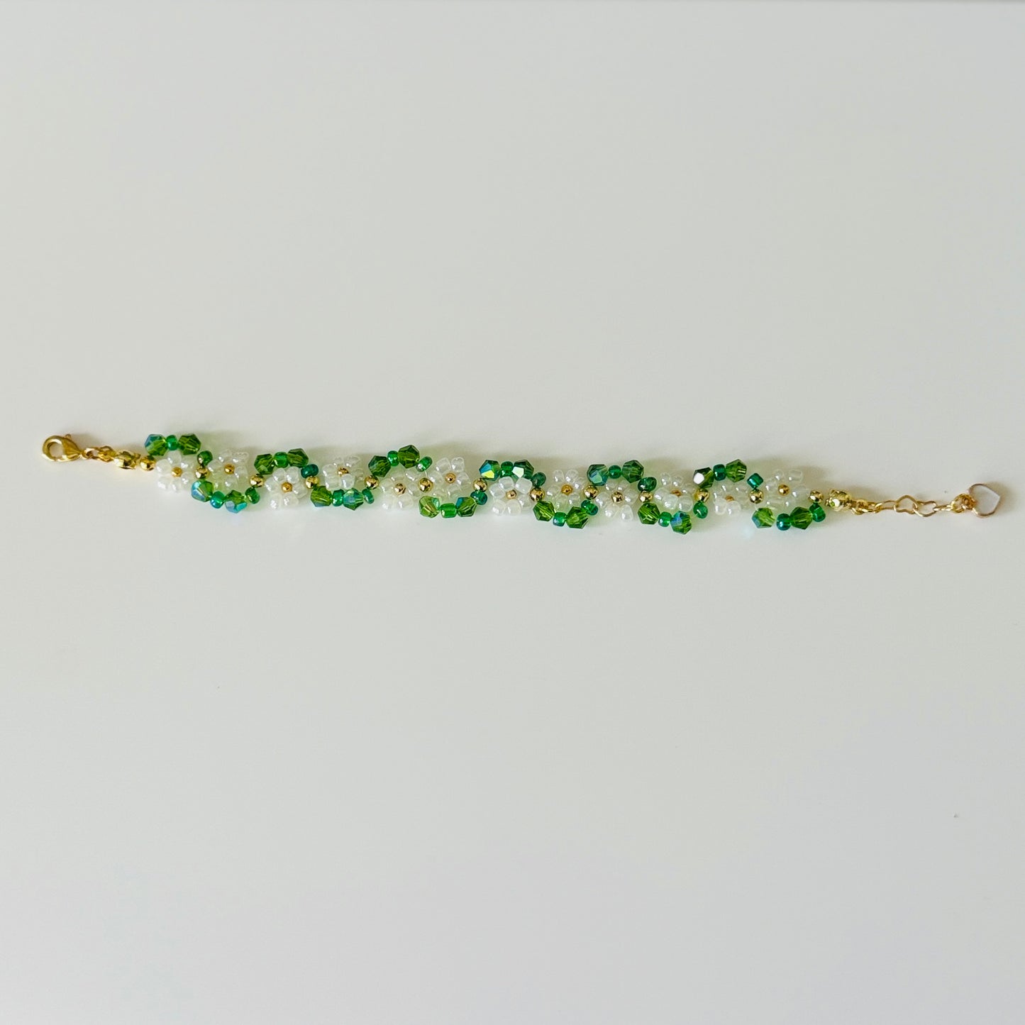 Daisy Chain Beaded Bracelet with Lobster Clasp