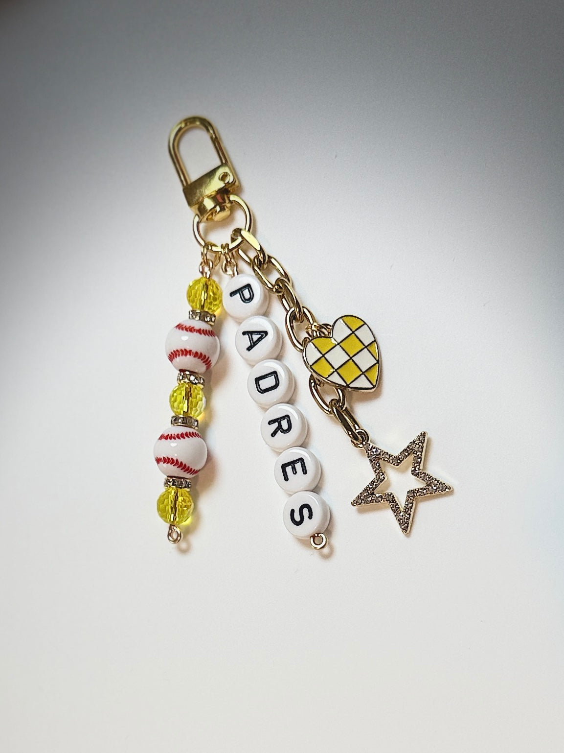Padres Bag Charm | Baseball Keychain Zipper Pull | Baseball Fan Gift | Choose Your Team & Size | Handmade Sports Accessory