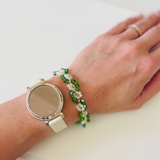 Daisy Chain Beaded Bracelet with Lobster Clasp