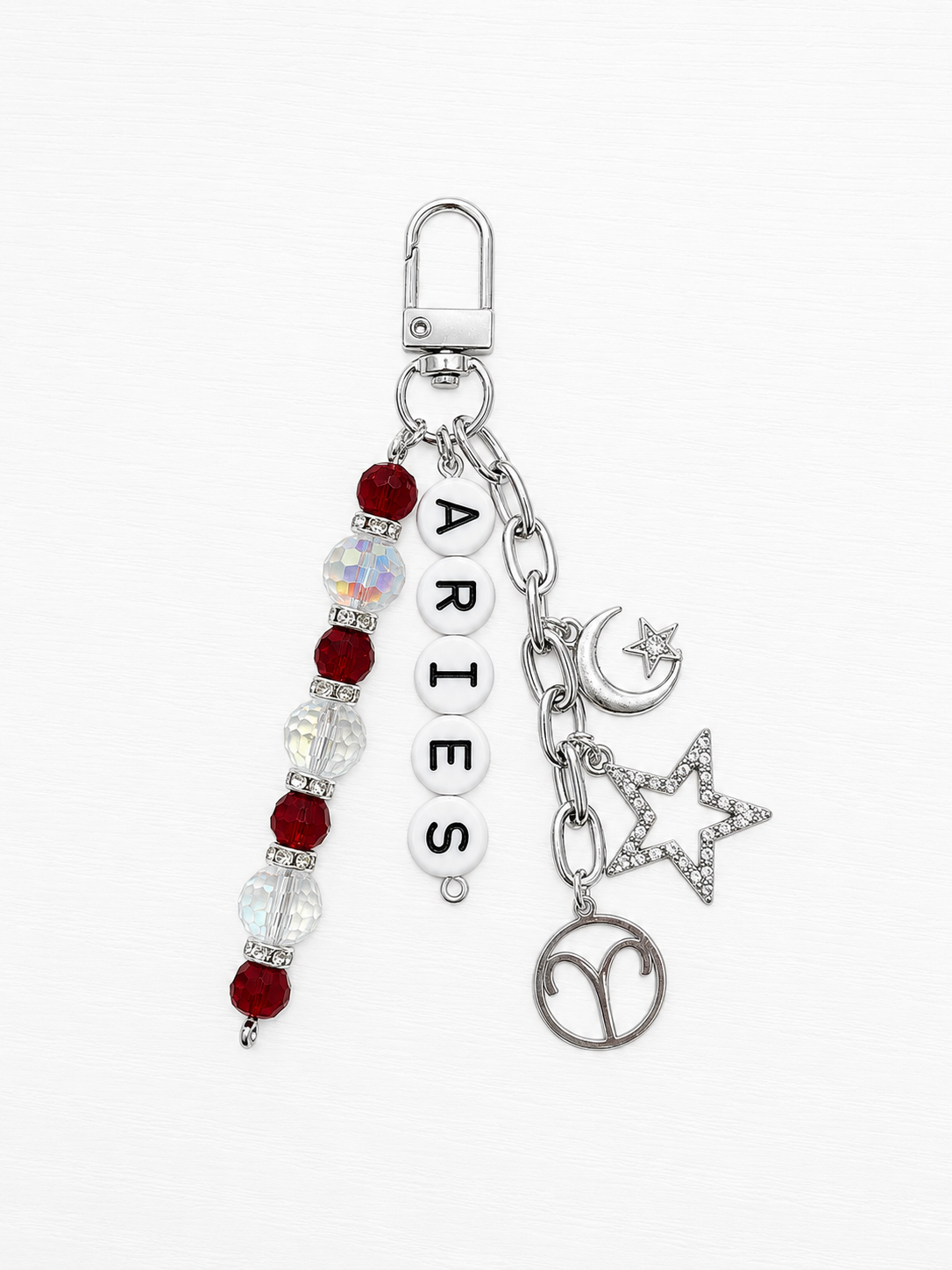 Zodiac Bag Charm: Horoscope Keychain with Gold or Silver Charms