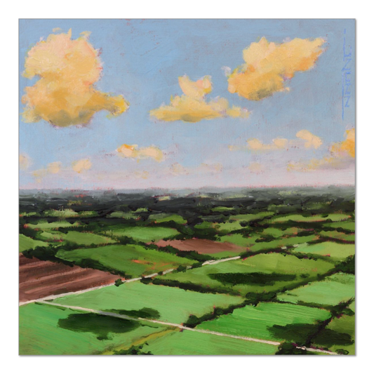 Clouds Casting, Fine Art Giclée Print by J. Nunn, Colorful Cloud Landscape, Oil Painting Reproduction, Museum Quality Wall Art