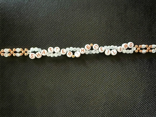 Shatter the Ceiling Bracelet – Double Layer Feminist Beaded Bracelet, Handmade Women’s Empowerment Jewelry