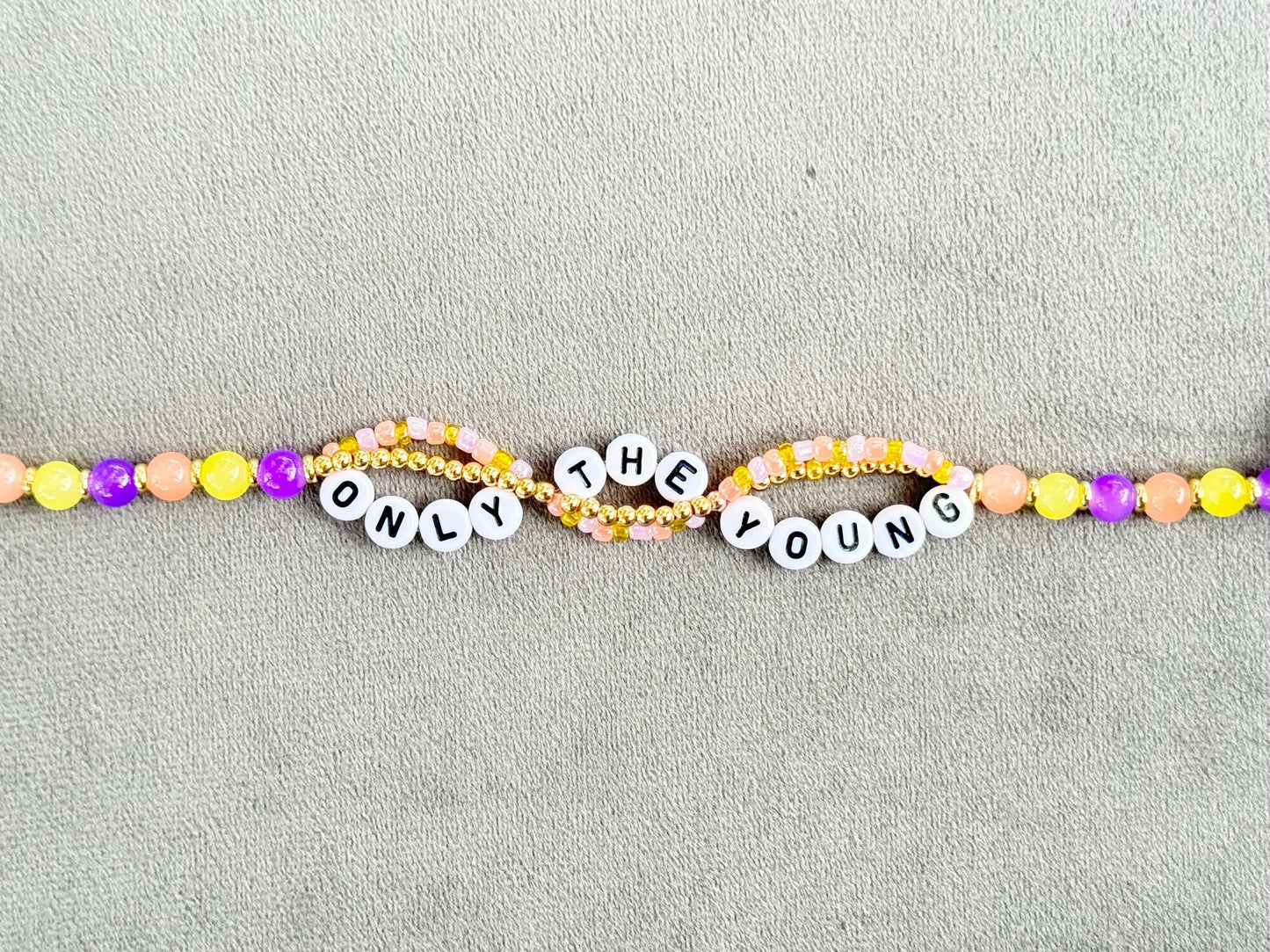 Only the Young Friendship Bracelet – Inspirational Beaded Stretch Bracelet, Handmade Lyric-Inspired Jewelry Gift
