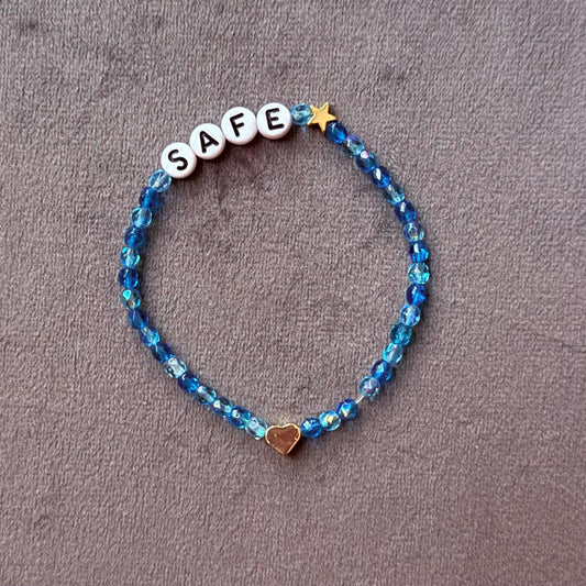 Safe, Blue Friendship Bracelet