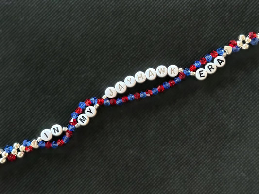In My College Team Era Bracelet – Custom Double-Layer Beaded Bracelet, Handmade Game Day Jewelry, NCAA-Inspired Gift