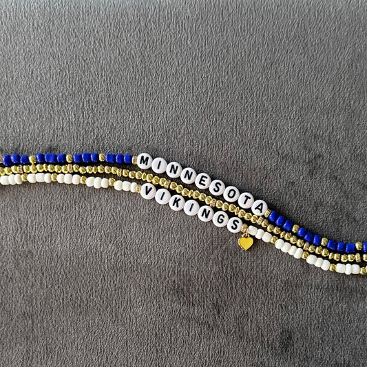 Vikings Football Charm Bracelet Stack