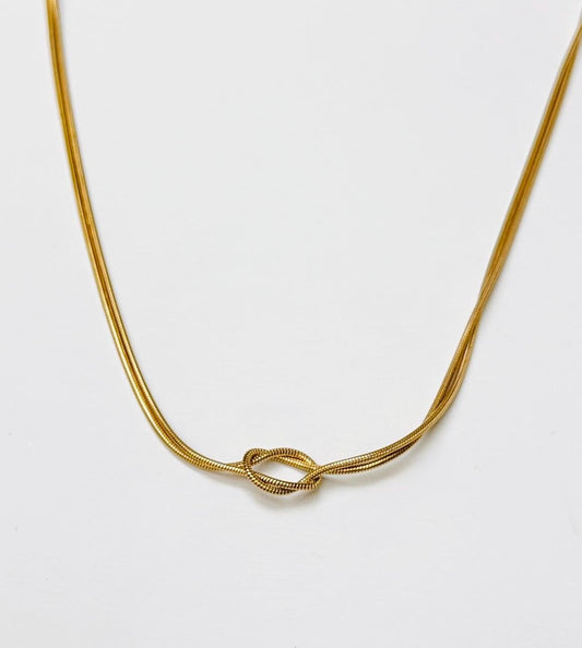 Dainty Knot Necklace – 14K Gold Plated Minimalist Knot Layering Necklace