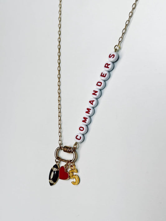 Commanders Football Charm Necklace