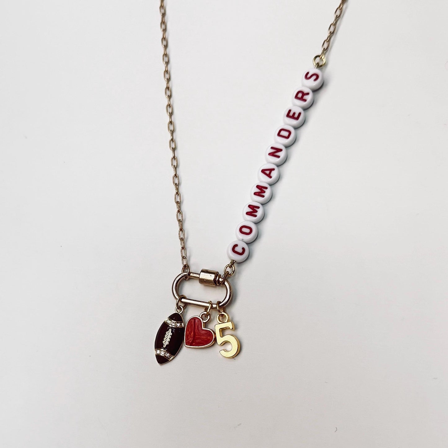 Commanders Football Charm Necklace