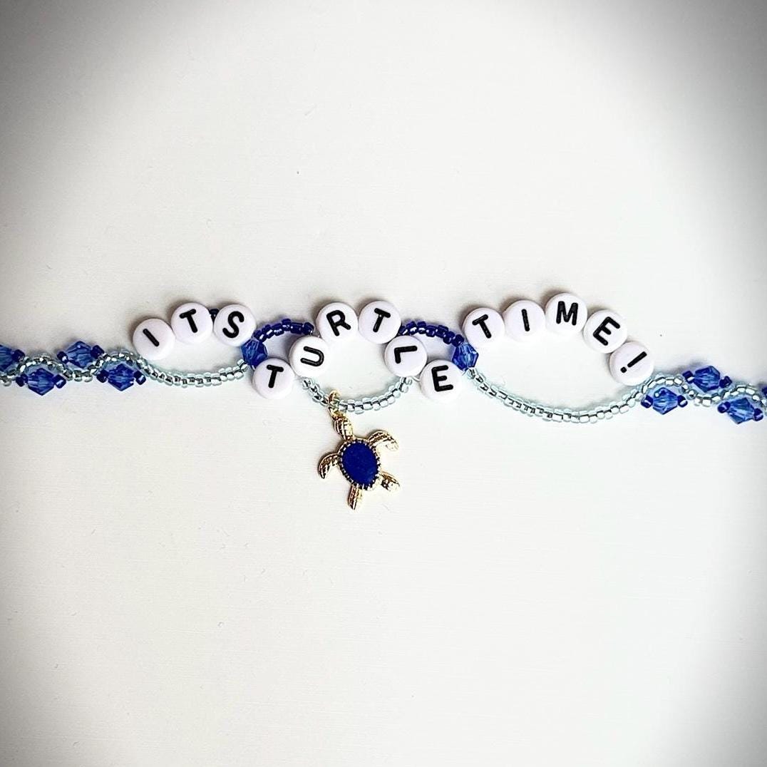 It’s Turtle Time Bracelet – Double Layer Beaded Bracelet, Bravo TV Inspired Jewelry, RHONY Quote Gift for Reality TV Fans