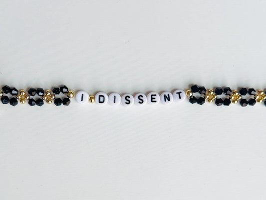 I Dissent Bracelet – RBG Inspired Feminist Jewelry, Handmade Political Statement Bracelet, Gift for Activists