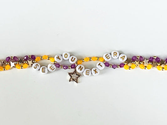 See You Next Era Bracelet – Double Layer Beaded Friendship Bracelet with Star Charm, Eras-Inspired Handmade Gift