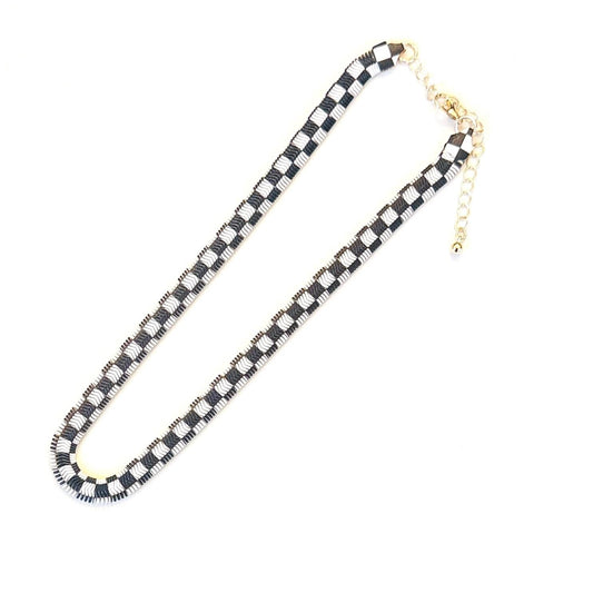 Reversible Checkerboard Necklace