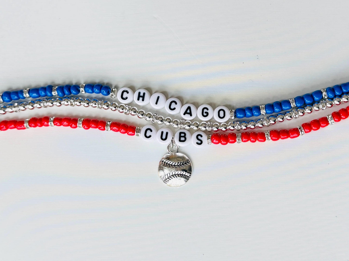 Chicago Northsiders Baseball Charm Bracelet Stack