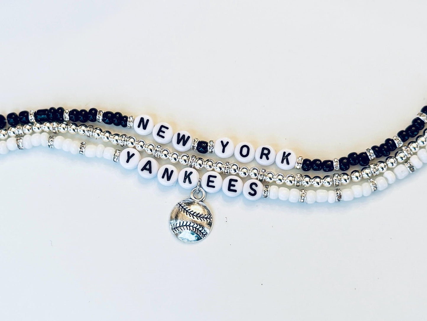 New York Baseball Charm Bracelet Stack