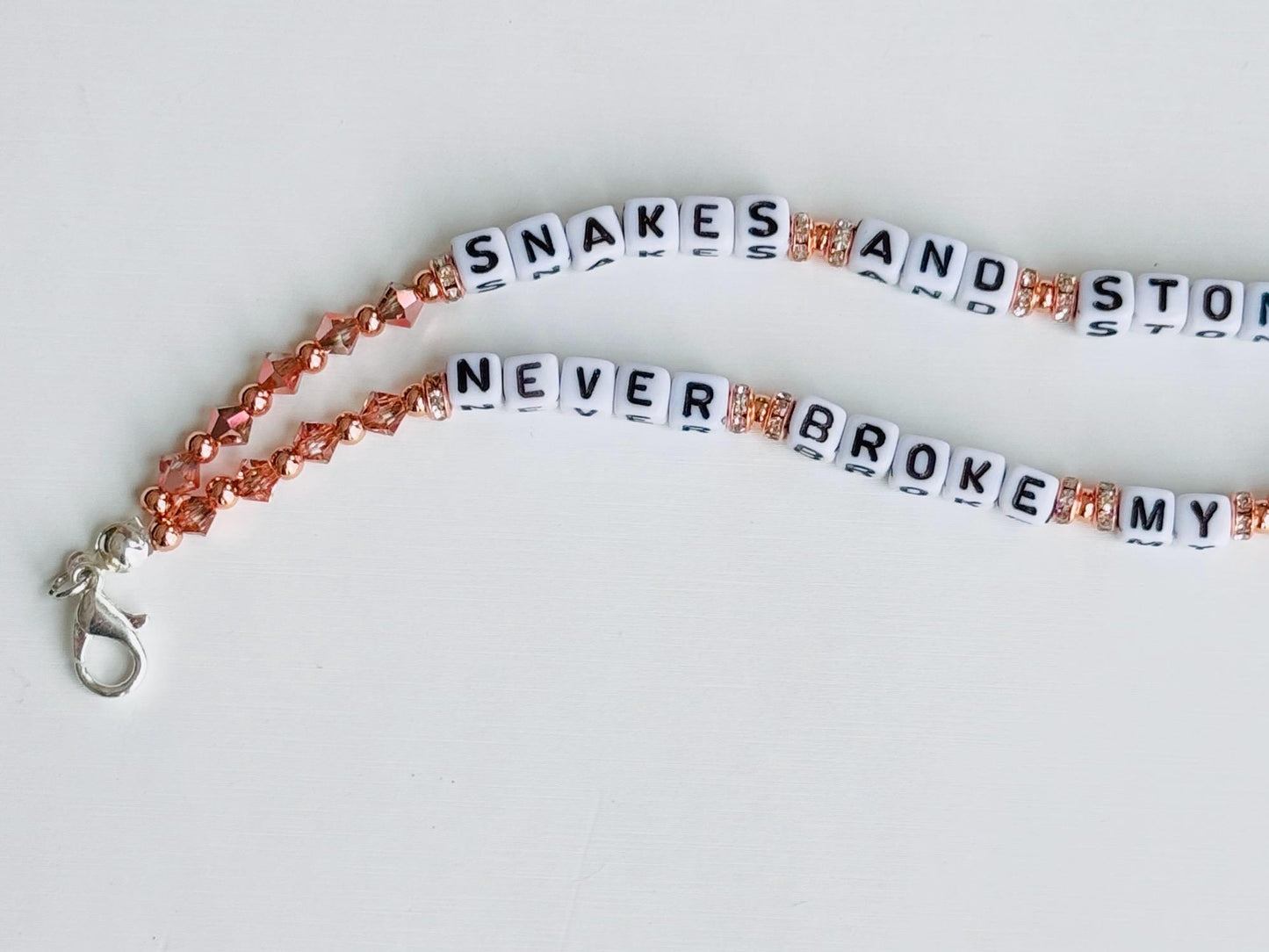 Snakes And Stones Double Layer Affirmation Bracelet, Gift for Her, Healing Era Jewelry