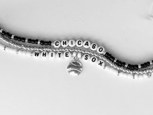 Chicago WS Baseball Charm Bracelet Stack