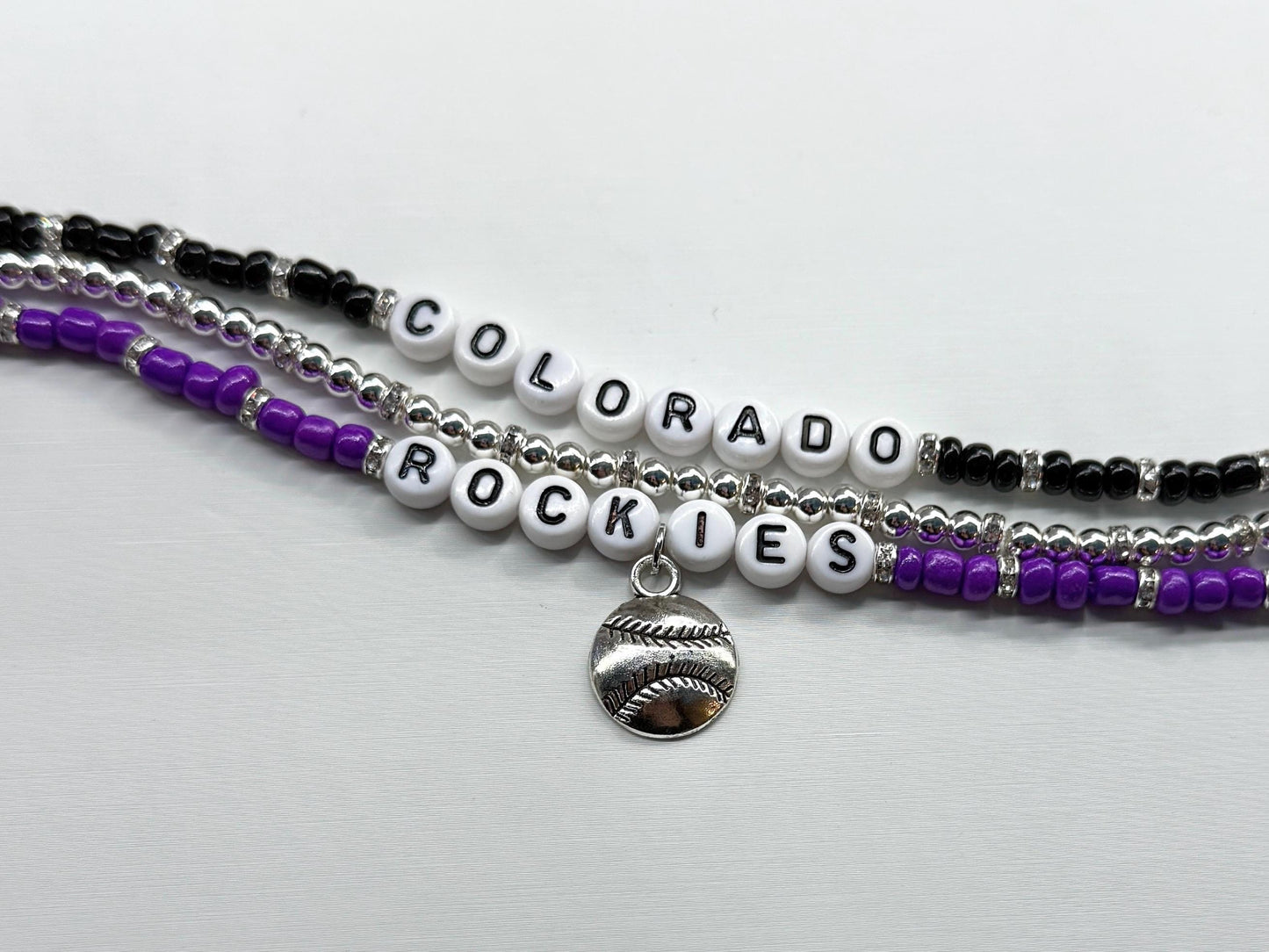 Colorado Baseball Charm Bracelet Stack