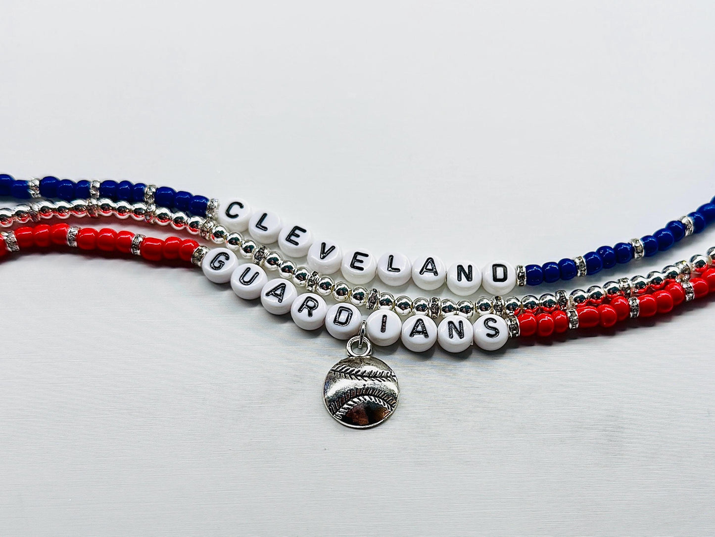 Cleveland Baseball Charm Bracelet Stack