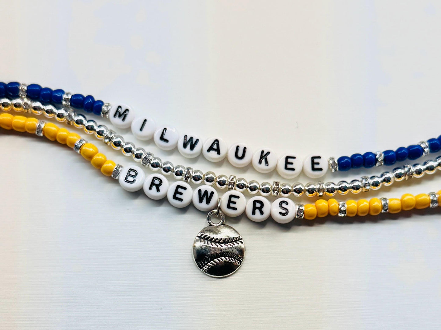 Milwaukee Baseball Charm Bracelet Stack