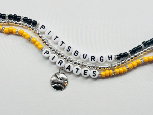 Pittsburgh Baseball Charm Bracelet Stack