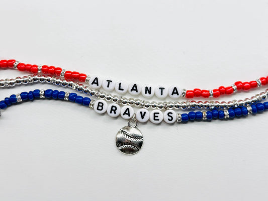 Atlanta Baseball Charm Bracelet Stack