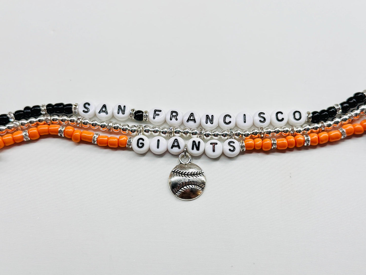 San Francisco Baseball Charm Bracelet Stack