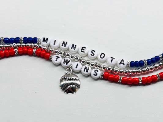 Minnesota Baseball Charm Bracelet Stack