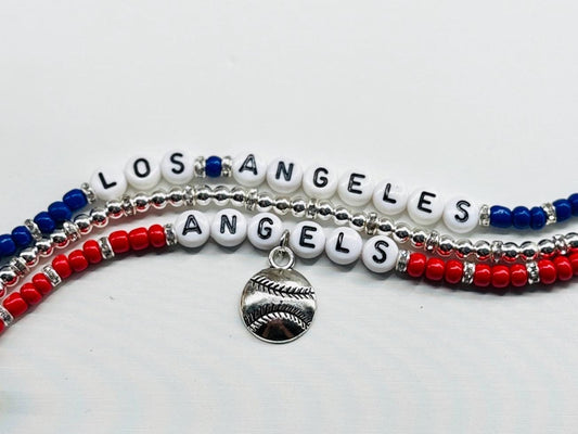 Angels Baseball Charm Bracelet Stack