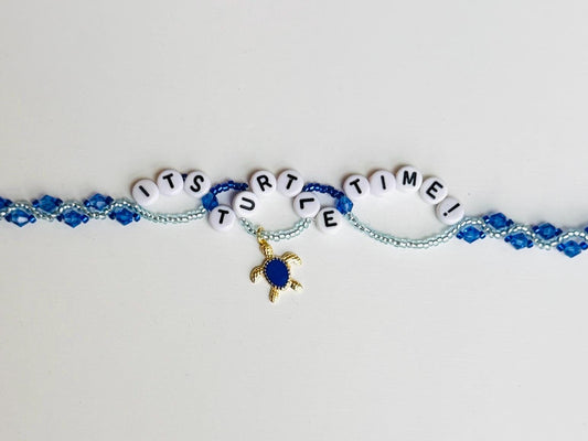 It’s Turtle Time Bracelet – Double Layer Beaded Bracelet, Bravo TV Inspired Jewelry, RHONY Quote Gift for Reality TV Fans