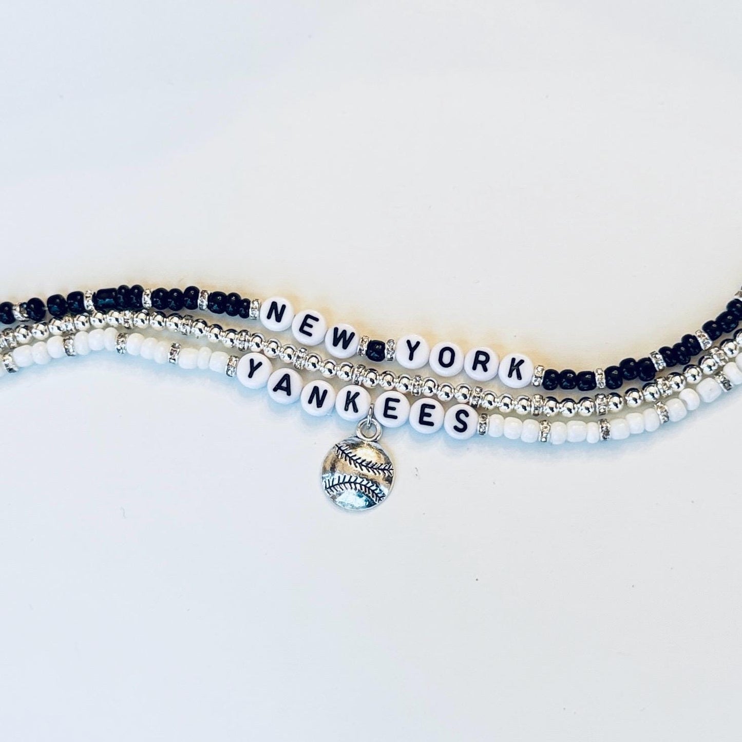 New York Baseball Charm Bracelet Stack