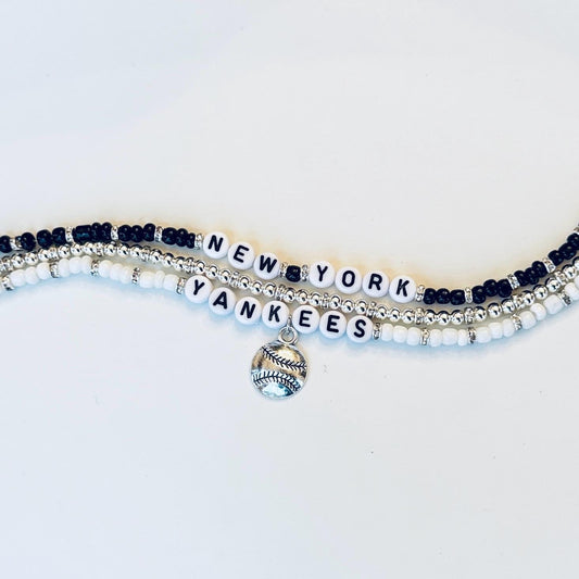 New York Baseball Charm Bracelet Stack