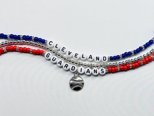 Cleveland Baseball Charm Bracelet Stack