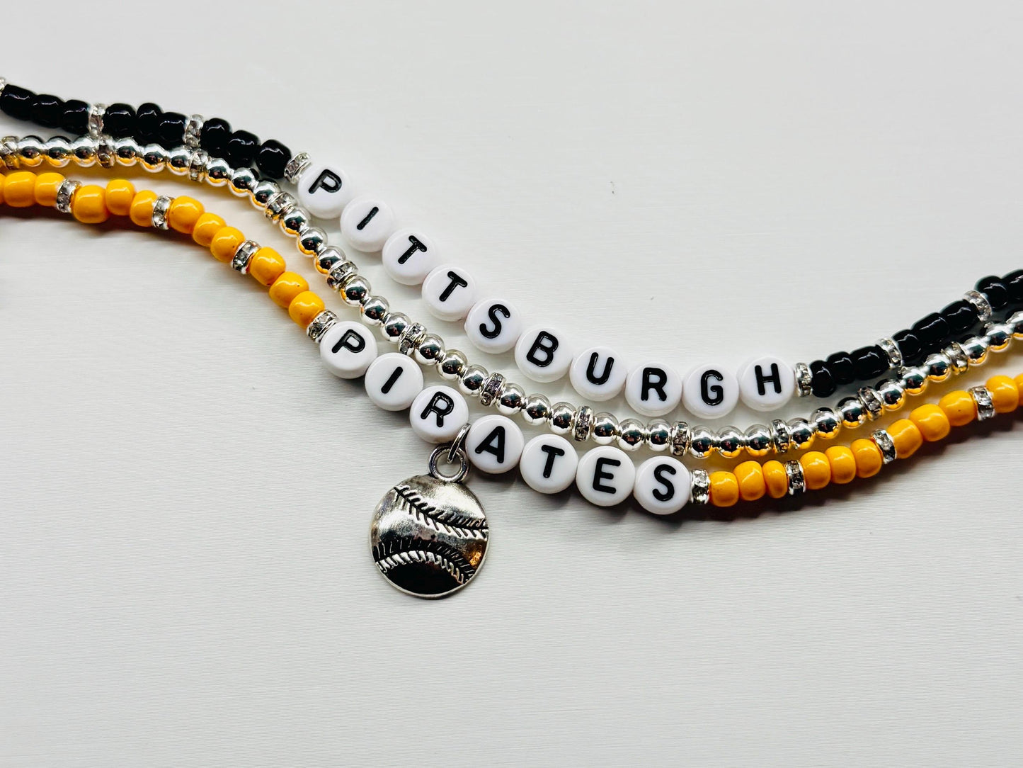 Pittsburgh Baseball Charm Bracelet Stack