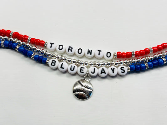 Toronto Baseball Charm Bracelet Stack