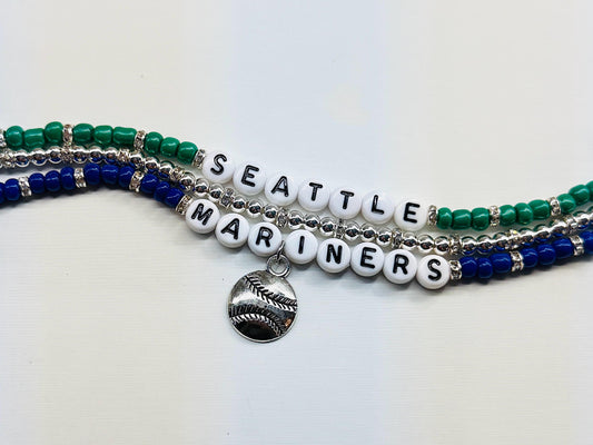 Seattle Baseball Charm Bracelet Stack