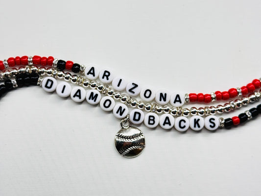 Arizona Baseball Charm Bracelet
