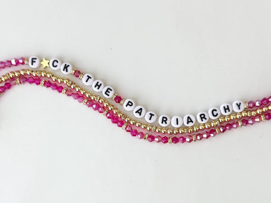 F*ck the Patriarchy Shimmer, Stretchy Bracelet Stack