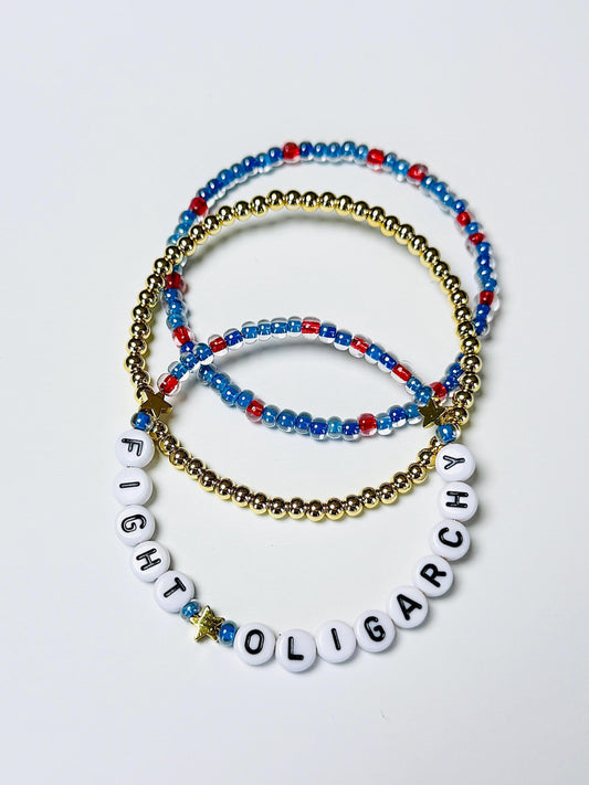 Fight Oligarchy Bracelet Stack