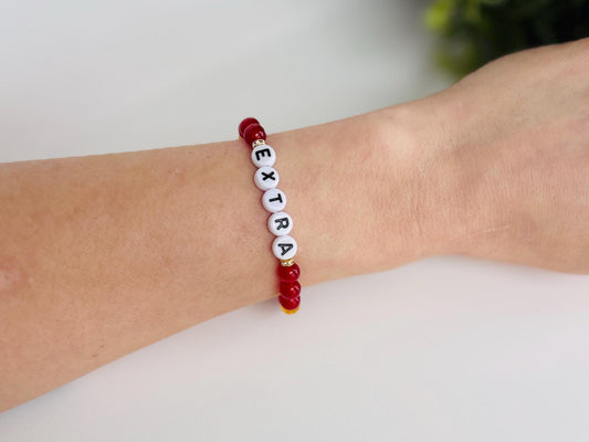 EXTRA Bracelet – Carnelian & Citrine Beaded Bracelet for Energy, Confidence & Fire, Gold Accents