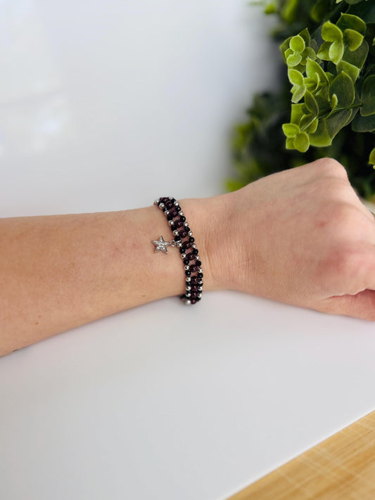 FORTRESS Protection & Power Bracelet with Black Tourmaline & Garnet