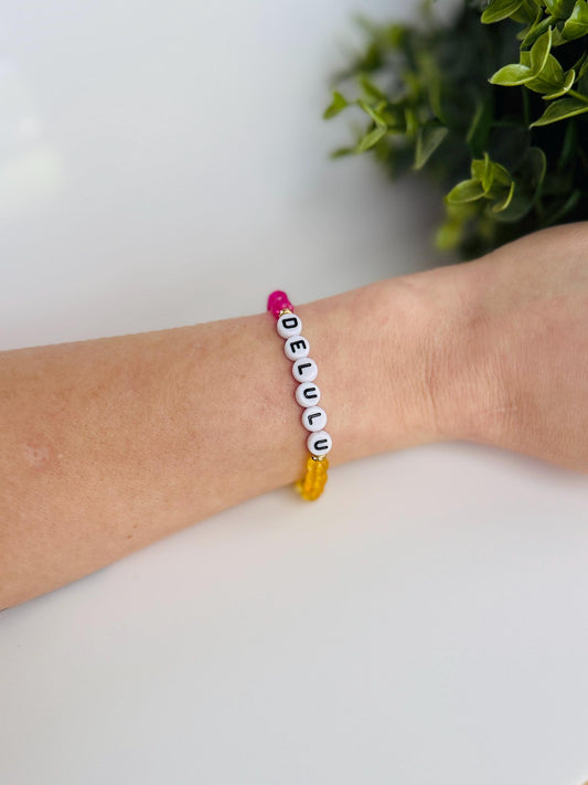 DELULU - Manifestation Bracelet with Citrine & Fuchsia Quartz