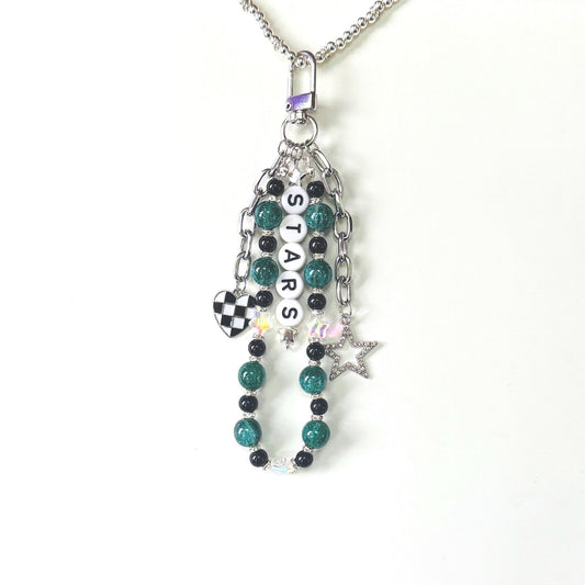 Custom Sports Team Bag Charm – Personalized Beaded Keychain for Football, Baseball, Dance, Cheer, Volleyball, Hockey, or Basketball Fans
